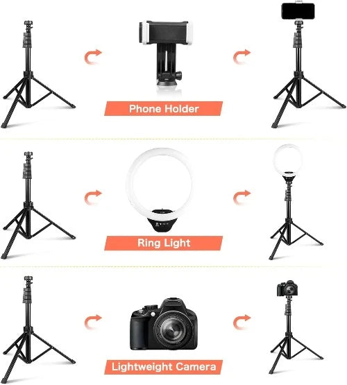 Kit Completo Ring Light Profissional 6 / 8 / 10 / 12 / 18 polegadas Com 2.1M Tripé Universal e controle remoto
