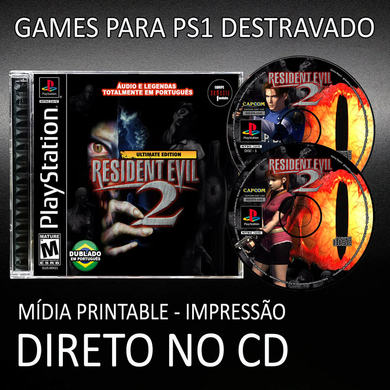 Resident Evil 2 - Dublado em Português / Jogo / Game Repro - Ps1 / Psx / Play 1 - Reproduction Playstation1