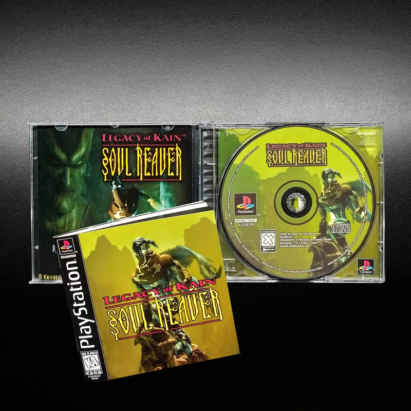 Legacy of Kain-Voiced-Black Media + Manual - Retro / Repro Game Ps1 / Psx / Play 1 Reproduction Playstation1