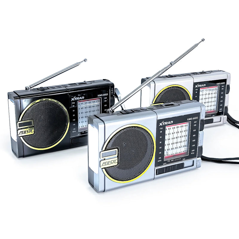 Radio Retro Vintage Portátil com Bluetooth Carregamento Solar Lanterna Rádio FM/AM USB Cartão SD Xtrad