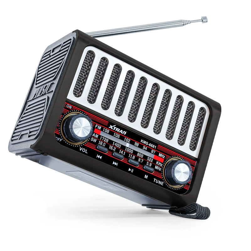 Rádio Retro Bluetooth Vintage Portátil FM Xtrad