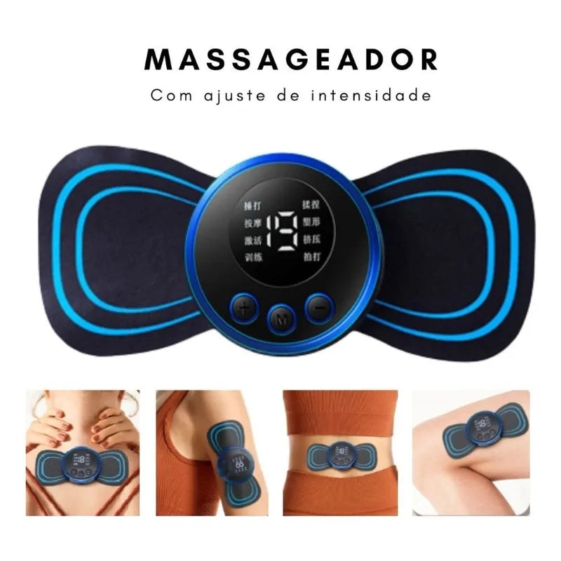 Massageador Portátil Recarregável Dor Pernas Pescoço Coluna Costas