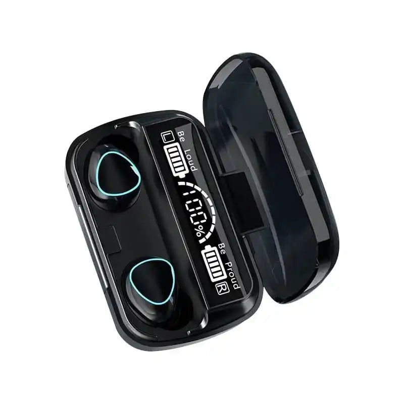 M10 Fones de ouvido sem fio Bluetooth com carregamento Bin Display, fones de ouvido, fones de ouvido, Touch Control, esportes ao ar livre