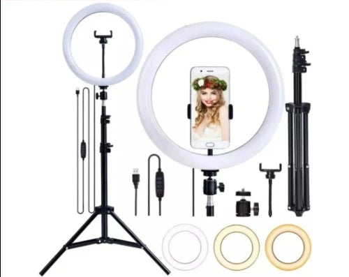 Kit Completo Ring Light Profissional 6 / 8 / 10 / 12 / 18 polegadas Com 2.1M Tripé Universal e controle remoto