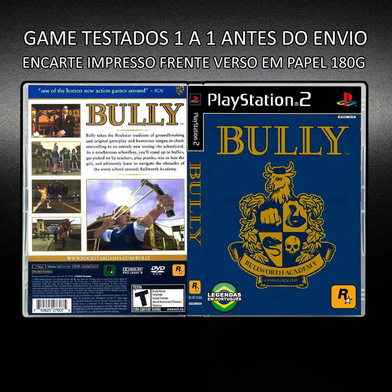 Bully - PTBR - Game Repro - Play 2 DVD Patch Copy Reproduction Playstation2