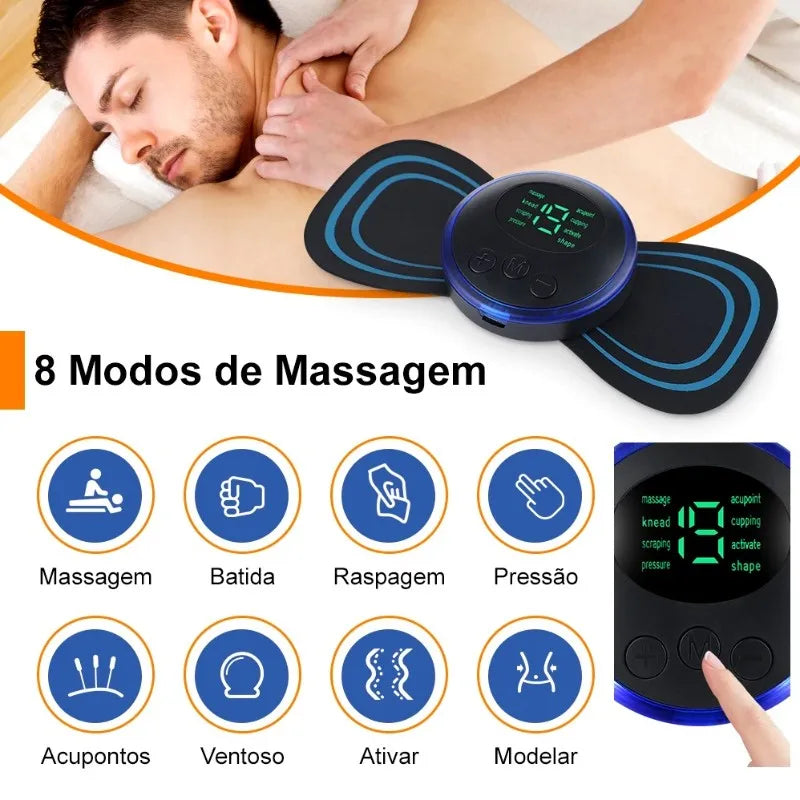 Massageador Portátil Recarregável Dor Pernas Pescoço Coluna Costas