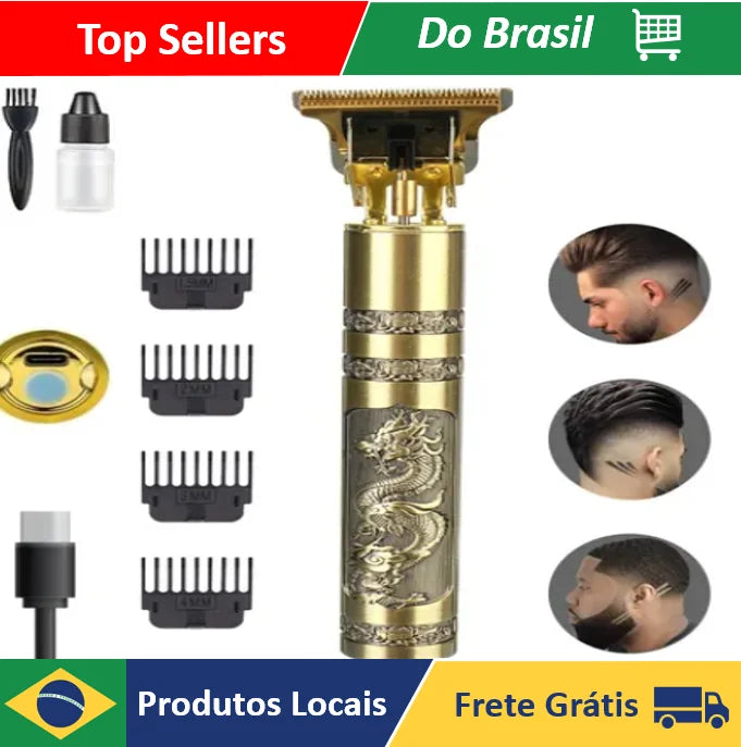 Máquina De Cortar Cabelo Parágrafo Barba Masculina Designer Aleatório Elétrico Profissional