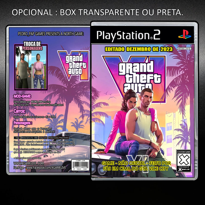 GTA 6 - Mod Vice City - Game Repro - Play 2 Patch Copy Reproduction Playstation2