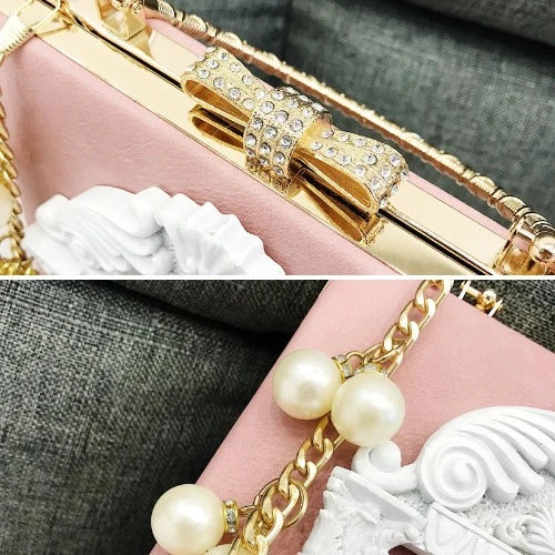 Bolsa Crossbody Diamante para Mulheres, Embreagem De Casamento De Diamante, Bolsa De Ombro Senhora, Bolsa De Noite De Festa Pérola, Bolsa Mensageiro