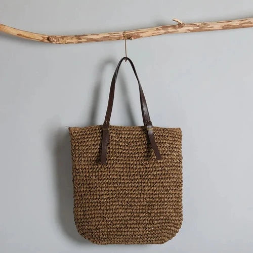 Sacola de Ombro de Palha Verão: Elegância e Estilo para Suas Férias de Praia