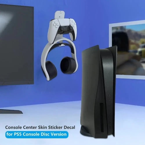 Capa de Fibra de Carbono para Console Sony PS5 Edição de Disco Adesivo Protetor Adesivo para Centro do Console Decalques Acessórios para Console de Jogos