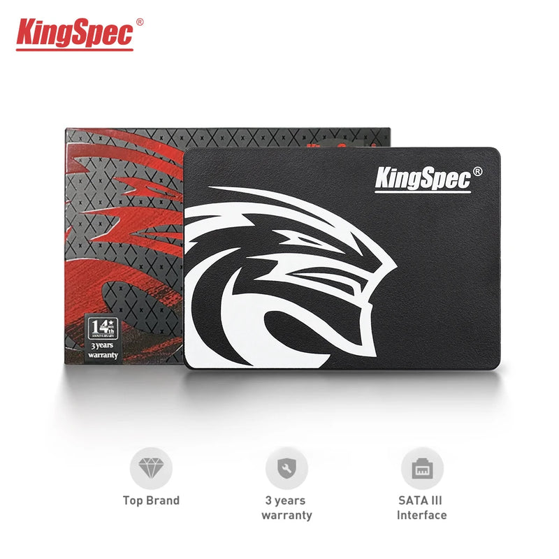 SSD Interno 2.5” KingSpec – Capacidades de 120GB a 4TB, Compatível com Laptops e PCs, SATA III de Alta Velocidade