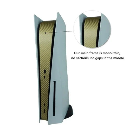Capa de Fibra de Carbono para Console Sony PS5 Edição de Disco Adesivo Protetor Adesivo para Centro do Console Decalques Acessórios para Console de Jogos