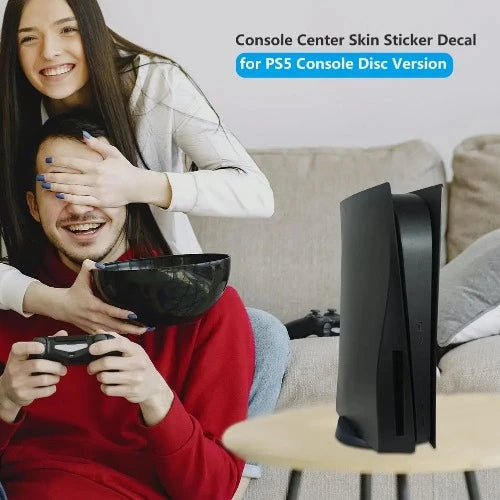 Capa de Fibra de Carbono para Console Sony PS5 Edição de Disco Adesivo Protetor Adesivo para Centro do Console Decalques Acessórios para Console de Jogos