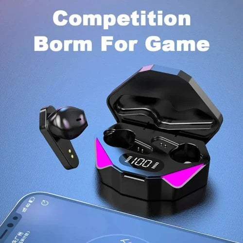 Fones de Ouvido Bluetooth Sem Fio X15 TWS: Experiência Gamer com Display LED, Microfone Integrado e Cancelamento de Ruído