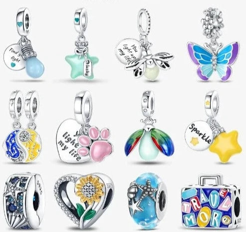 Pingente Bead para  pulseiras pandoras, Brilho Descoloração, Jóias Presente,