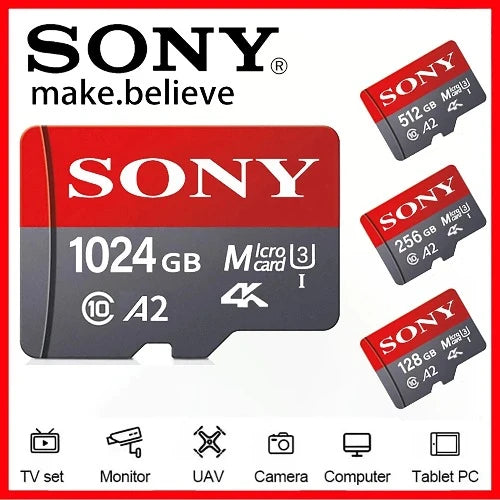 Cartão de Memória SONY-Mini Micro SD: Classe 10, 32GB-256GB, U3, 4K, Alta Velocidade - SD/TF Flash para Câmera Xiaomi e PC