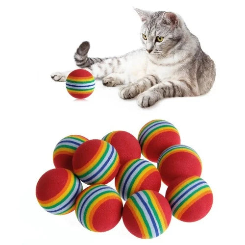 Bolinha Para Gato Silicone 10 pçs eva arco-íris