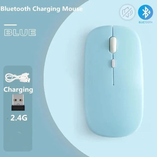 Mouse Bluetooth Recarregável Macaron - Compatível com Android, Windows, Tablet, Notebook e iPad