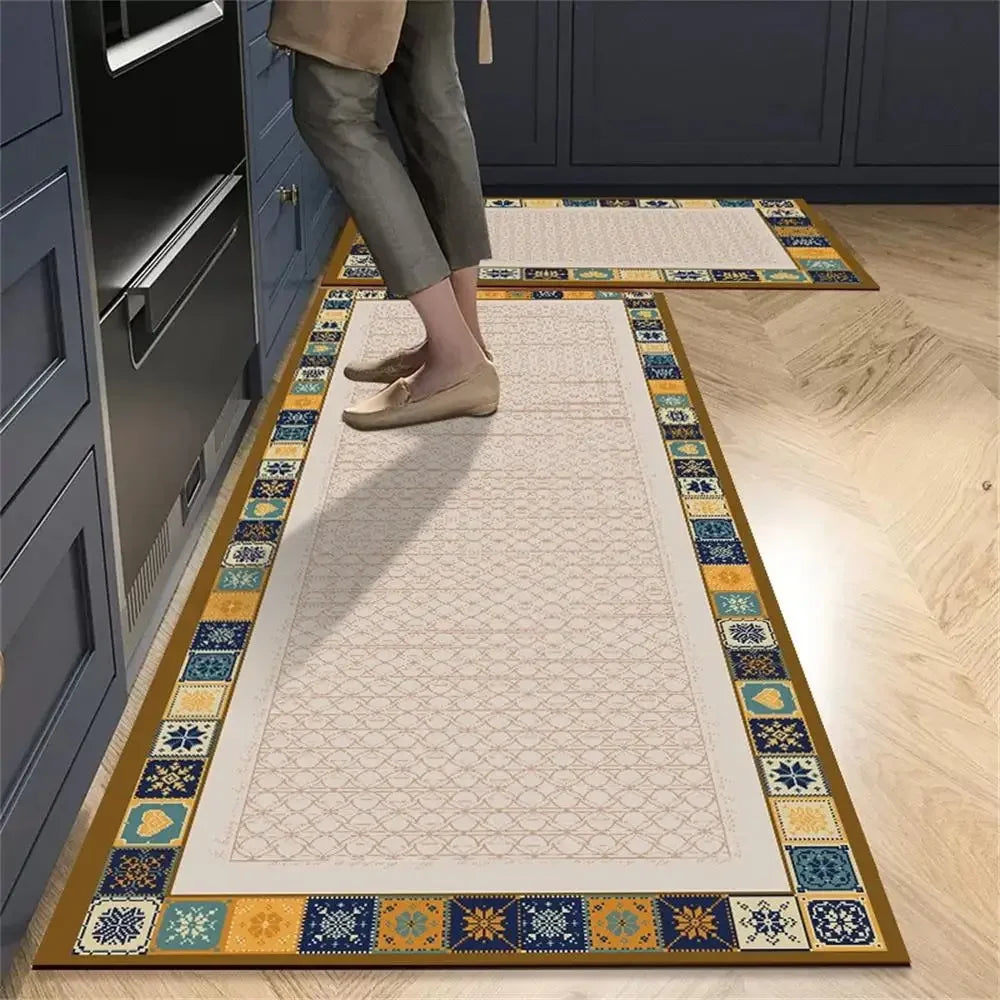 Tapetes Antiderrapantes para Cozinha e Sala de Estar: Tapete de Área Longa para Cozinha, Tapete de Chão para Entrada, Decoração de Casa, Tapete para Porta de Entrada - Alfombra Tapis