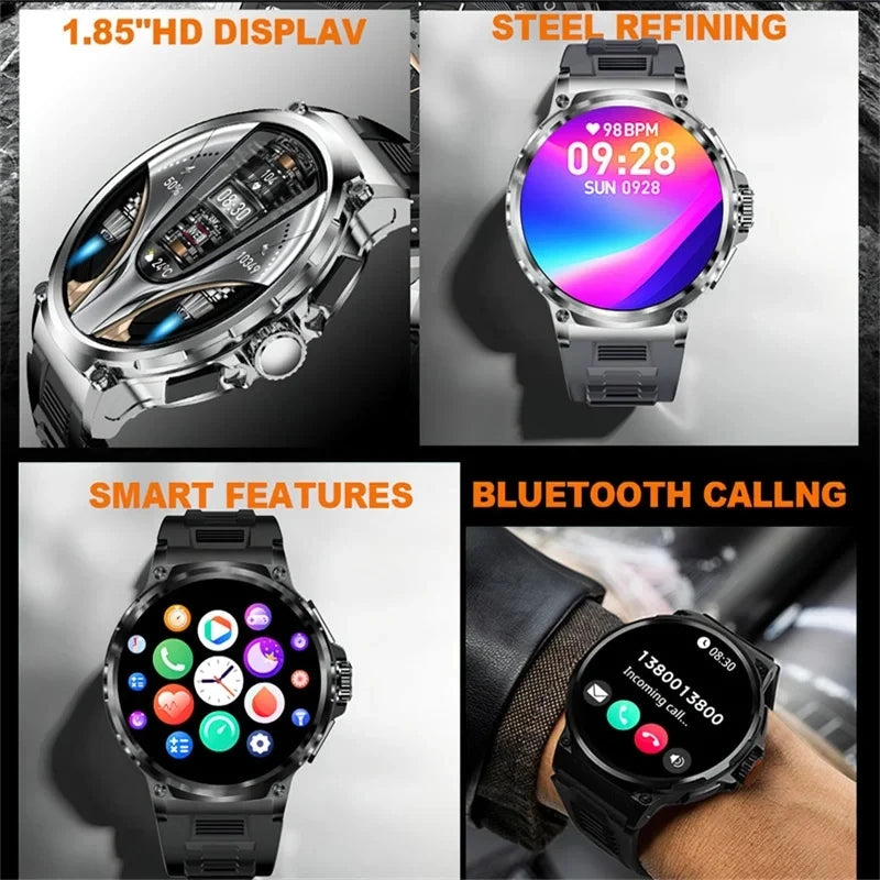 Smartwatch 1.85” Ultra HD com GPS, Bluetooth, Bateria 710mAh e Recursos Fitness – Compatível com Huawei e Xiaomi