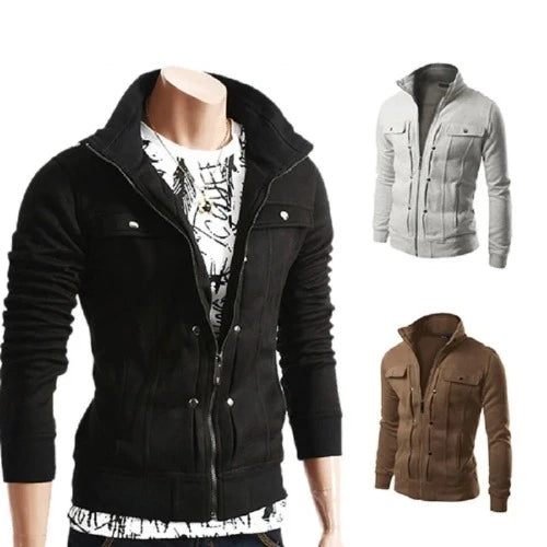 Velo masculino com capuz Cardigan, Hoodies, Moletons, Pulôver, Masculino Hoody, Casaco