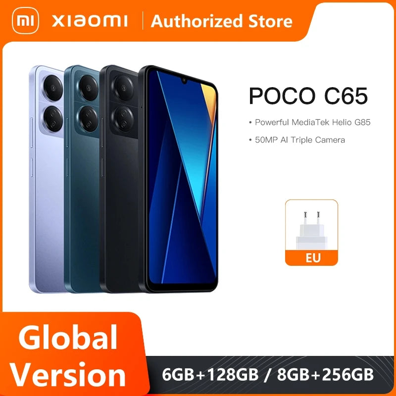 POCO C65 Global Version 128GB/256GB MediaTek Helio G85 Octa Core 5000mAh 6.74" 90Hz HD+ display 50MP Camera NFC