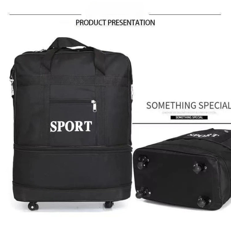 Saco De Viagem Em Movimento Impermeável, saco de remessa de ar, grande capacidade com rodas, roda universal, caixa De Armazenamento Em Movimento Multiuso