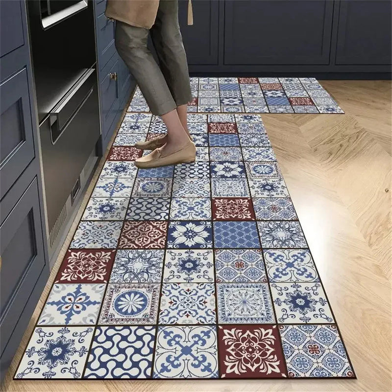 Tapetes Antiderrapantes para Cozinha e Sala de Estar: Tapete de Área Longa para Cozinha, Tapete de Chão para Entrada, Decoração de Casa, Tapete para Porta de Entrada - Alfombra Tapis