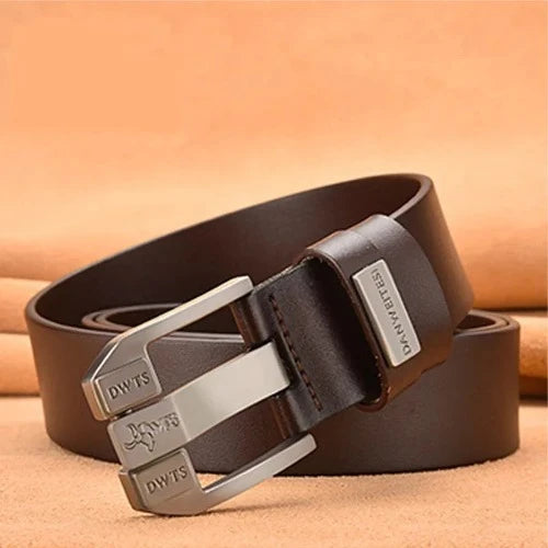 Cinto Masculino de Alta Qualidade com Fivela de Pino - Luxuoso e Vintage para Jeans