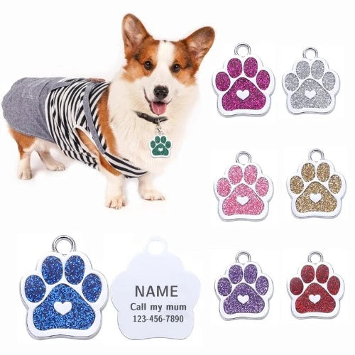 Pingente Personalizado Anti-Perda para Identificação de Animais - Logotipo Customizado para Gatos e Cães, Ideal para Pet Shops