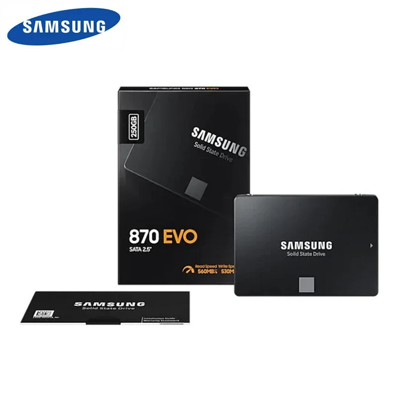 SAMSUNG SSD 870 EVO - Armazenamento Interno Rápido e Confiável (1TB, 2TB, 250GB, 500GB) | SATA3 2,5" para Laptops, Desktops e PCs