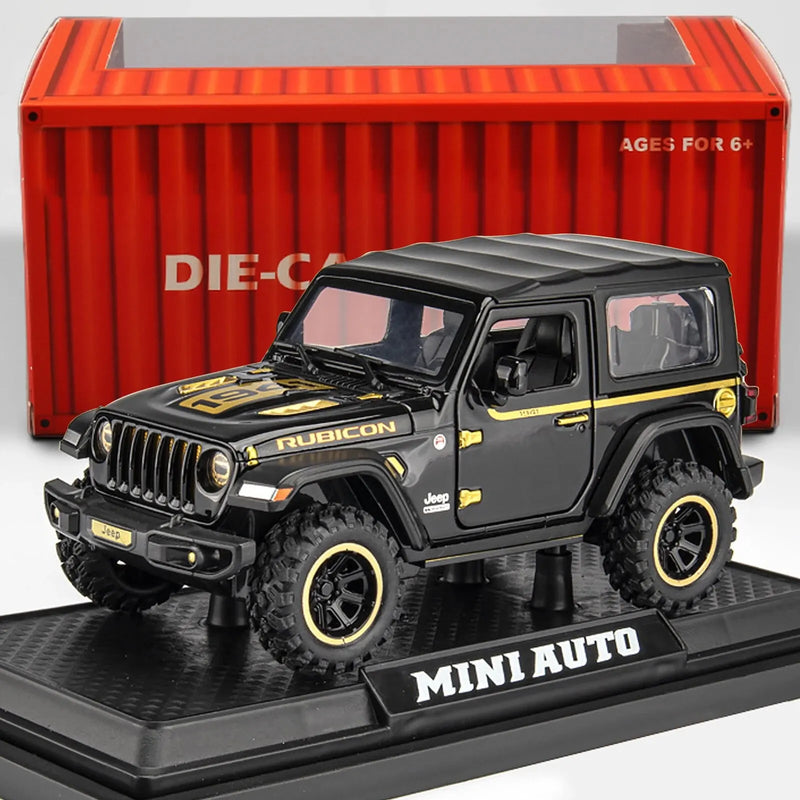 Off-Road 7 Door Wrangler Diecast Toy Car Model, Metal Alloy Vehicle, Portas abertas, Luz, Escala 1:32, Crianças, Meninos, Meninas, Adulto