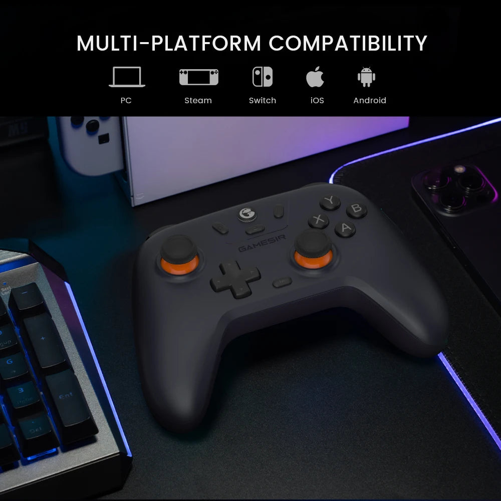 GameSir Nova Lite: Controle Bluetooth com Hall Effect para Nintendo Switch, iPhone, Android e PC