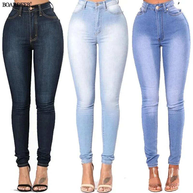 Calça jeans justa, feminina de cintura alta, calça elástica, jeans, lápis, fina, casual, escritório, primavera, verão, 2022
