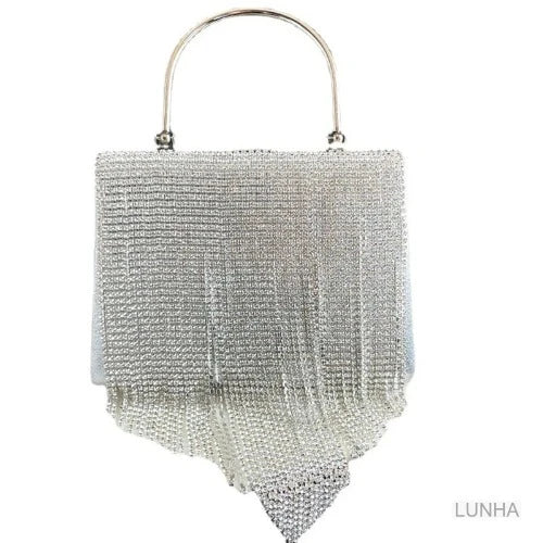 Elegante Bolsa de Borla com Strass para Mulheres: Perfeita para Casamentos, Coquetéis e Festas