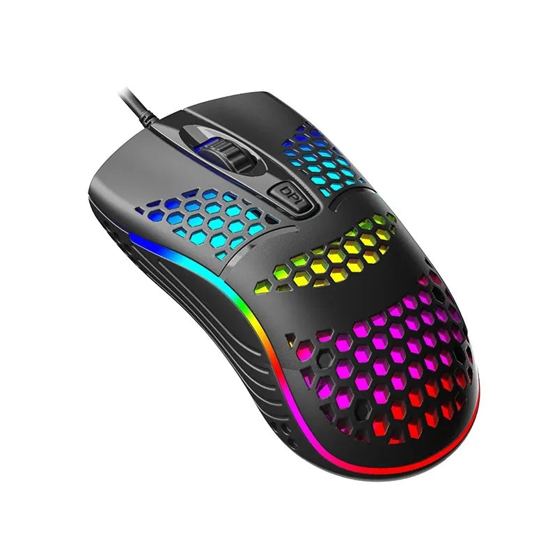 Mouse Óptico Com Fio USB RGB para Computador e Notebook