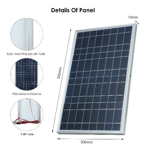 Célula solar Painel Fotovoltaico Power Bank com Jacaré, IP65 Resistência à água para Painel Solar, Camping Equipment, 600W