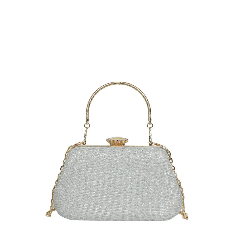 Bolsa de noite luxuosa para mulheres, alto design, banquete de festa, saco de glitter para senhoras, embreagem do casamento, bolsa de ombro, bolsa de corrente, marca