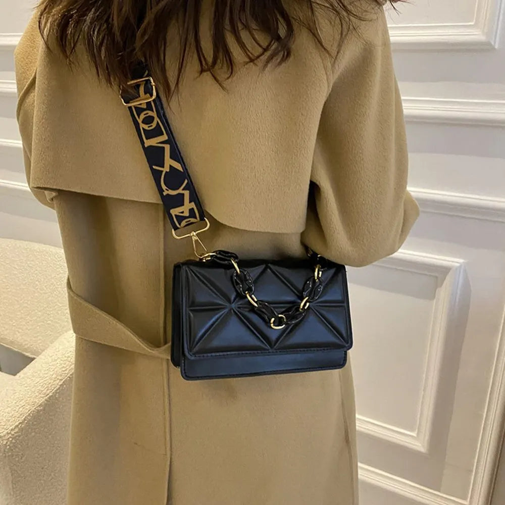 Grandes bolsas de ombro padrão de pedra para mulheres, couro PU, bolsas de cruzamento, bolsas rosa, Shopper bolsa de embreagem, correntes, inverno