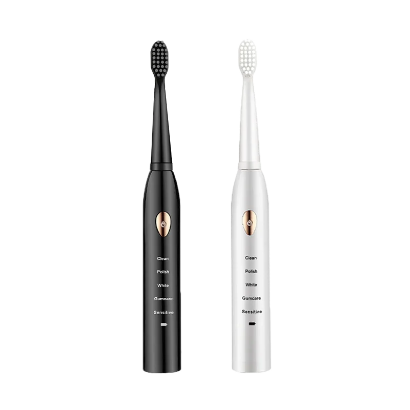 Experimente a Excelência em Higiene Bucal com o Escova de Dentes Elétrica Acústica Jianpai: Modo 5-Gear, Carregamento USB, Resistente à Água IPX7, Design Clássico em Preto e Branco para Adultos