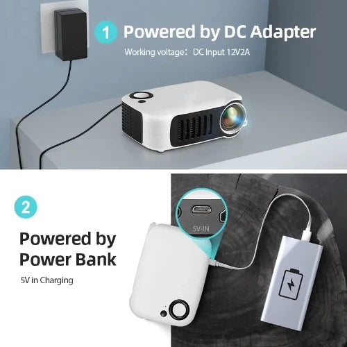 Projetor Mini A2000 para Home Cinema: Portátil, 3D, LED, Suporte a 4K e 1080P, Compatível com Jogos, Smart TV Box e Conexão HD