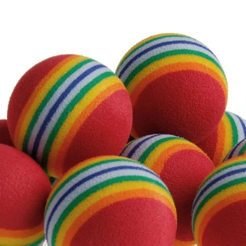 Bolinha Para Gato Silicone 10 pçs eva arco-íris