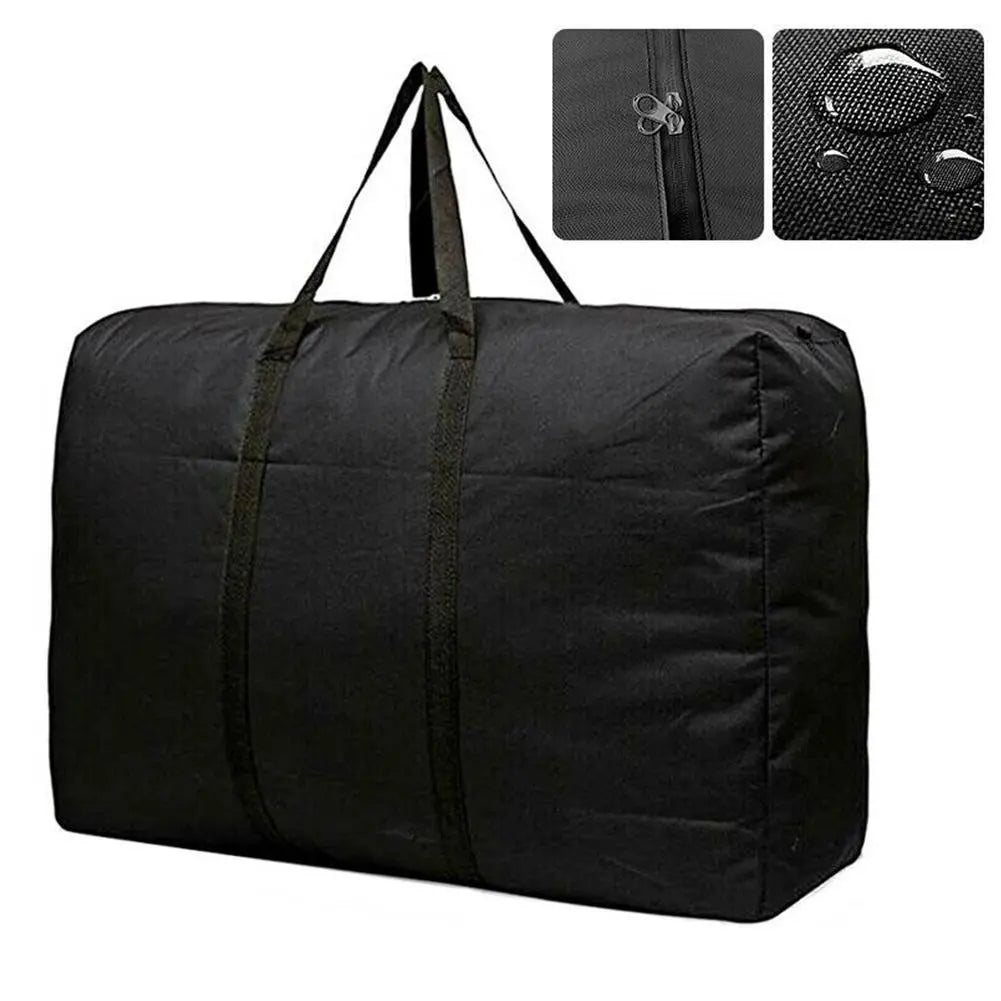 Grande capacidade dobrável duffle saco de viagem sacos de armazenamento de roupas zíper oxford fim de semana saco fino portátil movente bagagem saco de mão