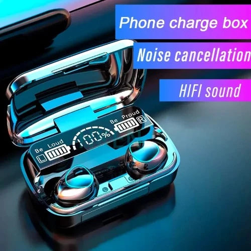 Tws fone de ouvido sem fio bluetooth com caixa carga para telefone com cancelamento ruído microfone fones sem fio bluetooth