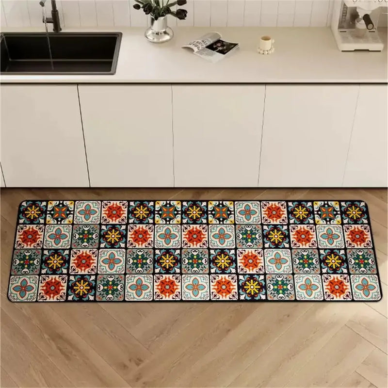 Tapetes Antiderrapantes para Cozinha e Sala de Estar: Tapete de Área Longa para Cozinha, Tapete de Chão para Entrada, Decoração de Casa, Tapete para Porta de Entrada - Alfombra Tapis