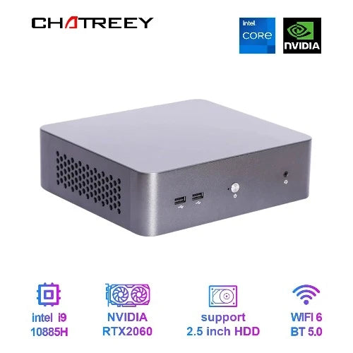 Mini PC para Jogos Chatreey-G1 - Intel Core i9, Nvidia GTX1650TI