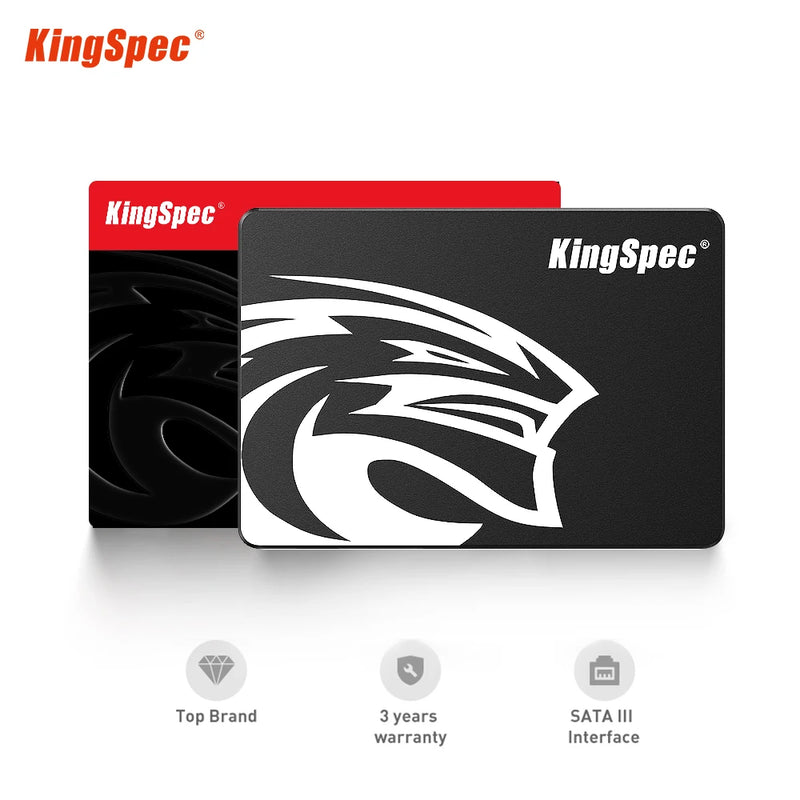 SSD Interno 2.5” KingSpec – Capacidades de 120GB a 4TB, Compatível com Laptops e PCs, SATA III de Alta Velocidade