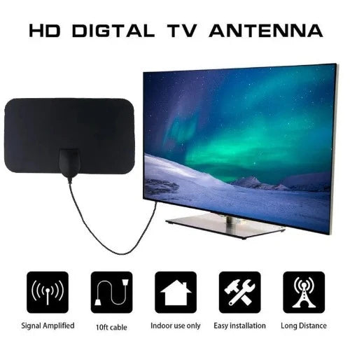 Digital TV Antenna Booster Hign Gain High Definition Aerial HD Flat Indoor Active Aerial For Car Antenna RV Travel Smart TV