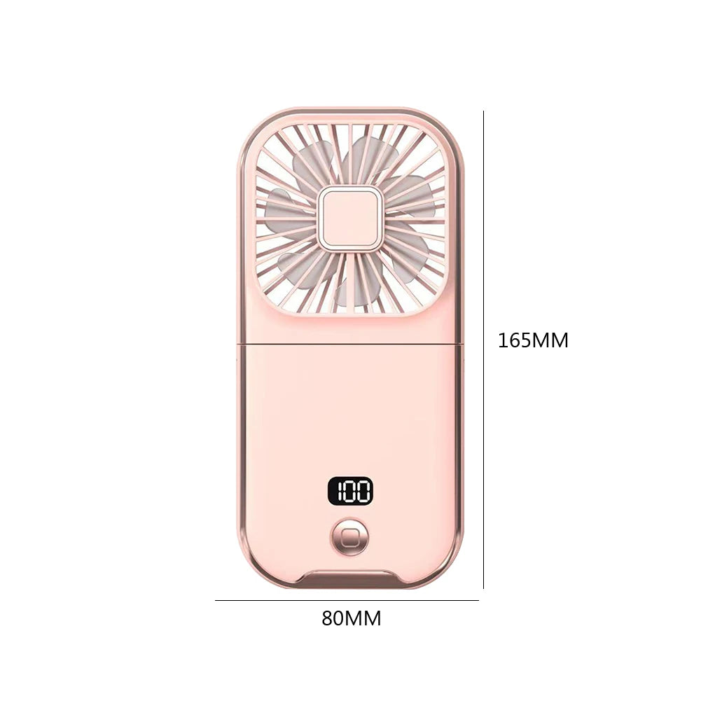 Mini ventilador portátil dobrável para pescoço, acessório de mesa, com carregamento usb, bateria externa de 3000mah, fan multifuncional